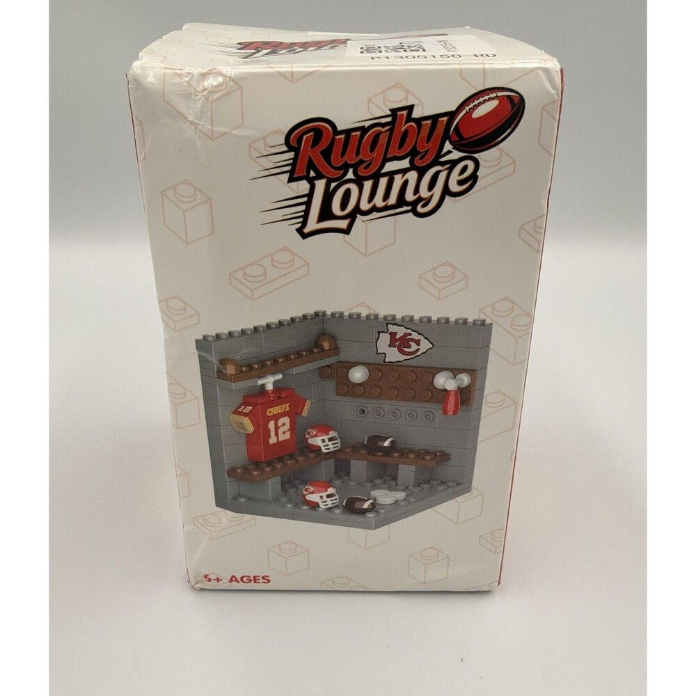 Rugby Lounge Kansas City Chiefs Locker Room Building Block Kit #12 Open Box
